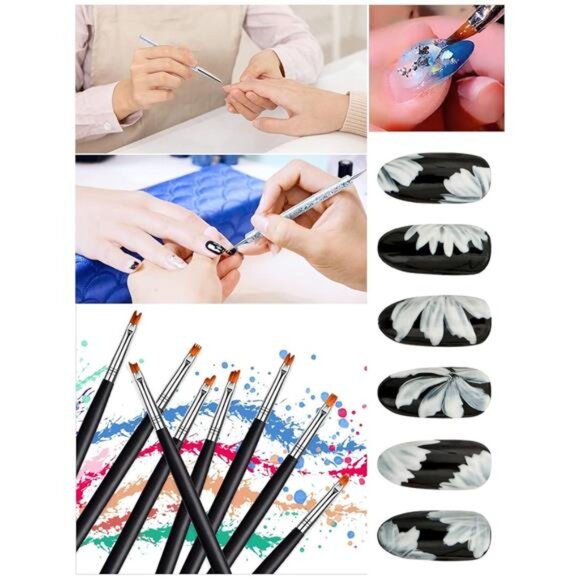 33pcs Acrylic Nail Brush Set UV Gel Nail Art Brushes Nail Art Builder Brush - Picture 6 of 8